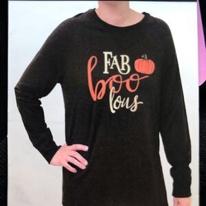 State of Mine “Fa-BOO-lous” Halloween Long Sleeve Holiday T-Shirt NEW